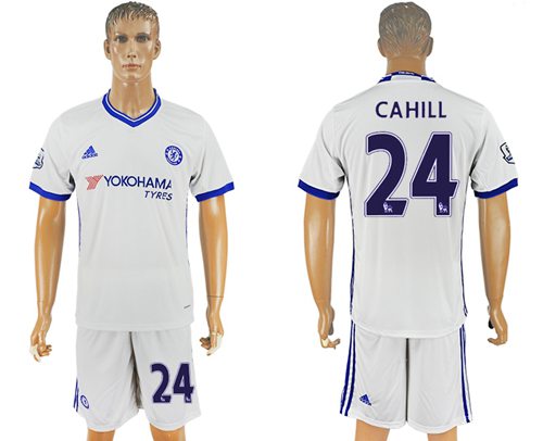 Chelsea #24 Cahill White Soccer Club Jersey - Click Image to Close